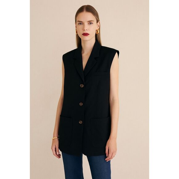 Sonia Bogner Blazer Vest in Black 8 - Picture 1 of 12